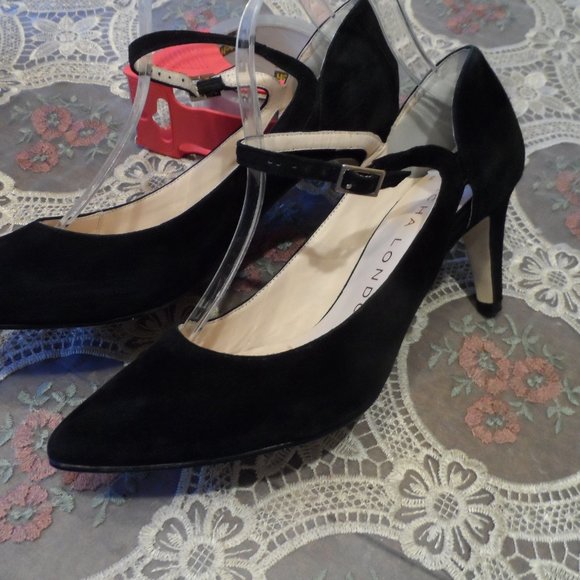 Sacha London Black Suede Pointy MaryJane Pumps 8.5 - Picture 4 of 16